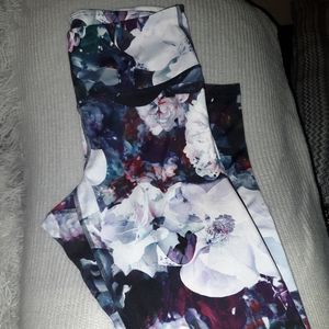 High rise compression pants floral
